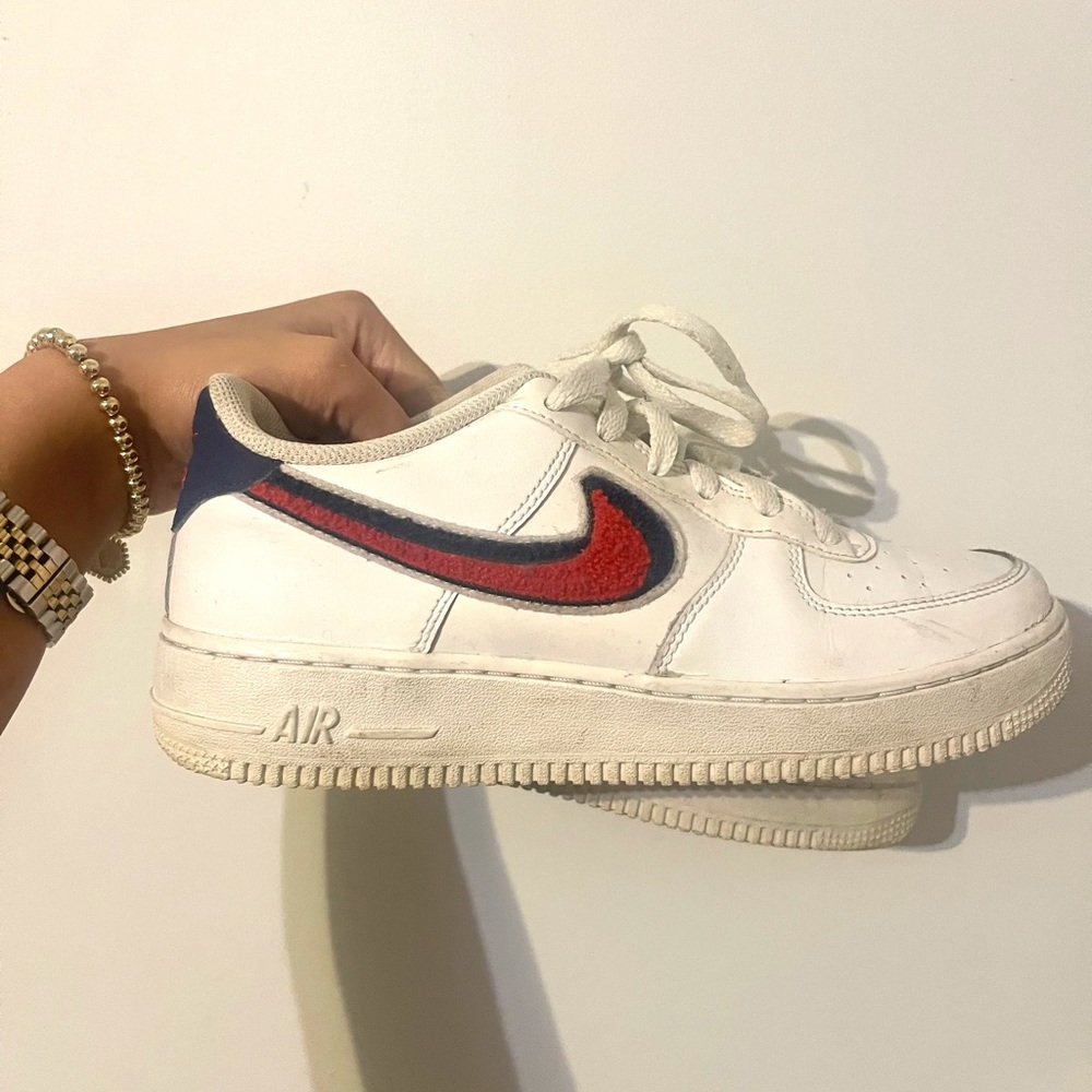 Nile AF1 Low 3D Chenille Swoosh 'Red White Blue'